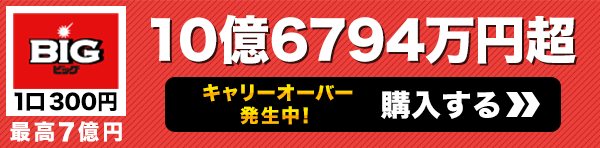 キャリーオーバー発生中 BIG一等配当金総額 10億6794万円超 購入はこちら